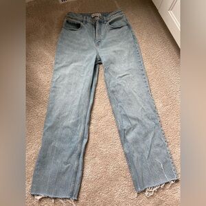 Abercrombie & Fitch Curve Love 90s Relaxed 28 Long Light Blue High Rise Jeans